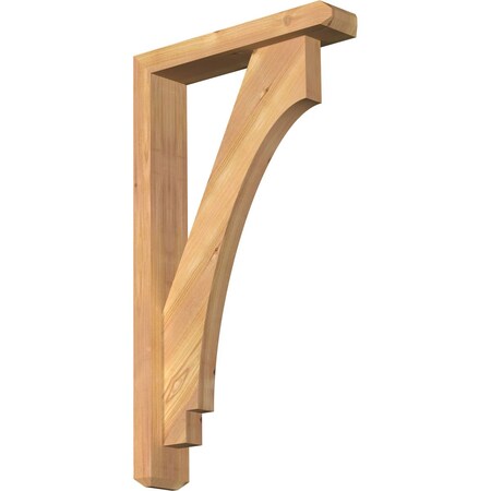 Ekena Millwork Imperial Craftsman Smooth Bracket w/ Offset Brace, Western Red Cedar, 3 1/2"W x 16"D x 28"H BKT0402X16X28IMP04SWR